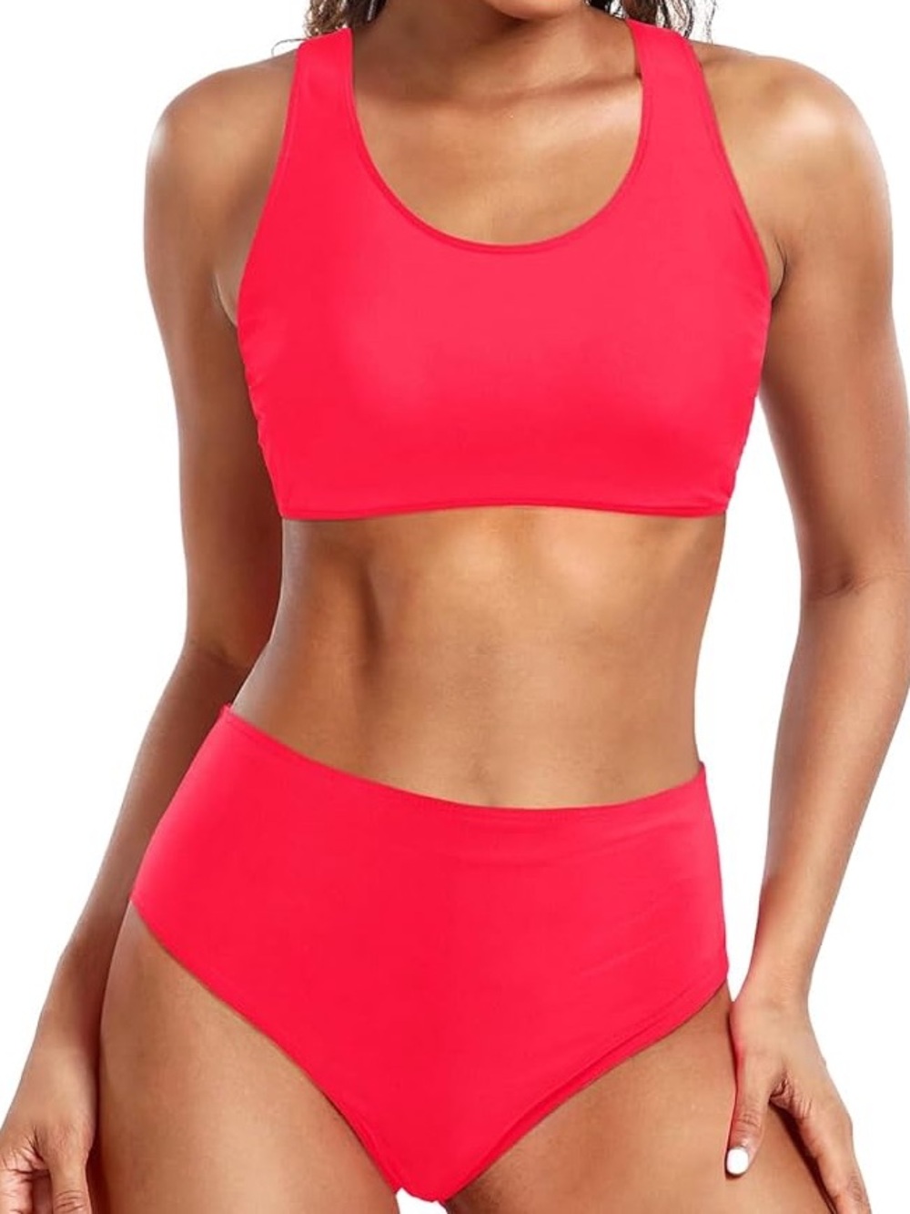 🔆Holipick Women’s High-Waist Two-Piece Swim Set- Hot Pink🔆